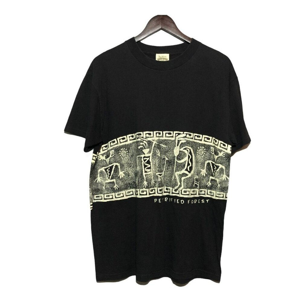 Fred Harvey TShirt Men Size L Petrified Forest Patterned 2 Sided Ethnic Ancient